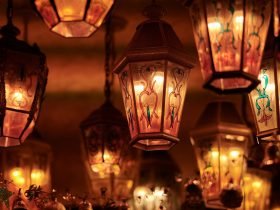 čínske novoročné lampy