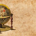 glóbus v historickom vzhľade starej mapy