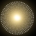 číslice usporiadané v tvare kruhu a farbe slnka