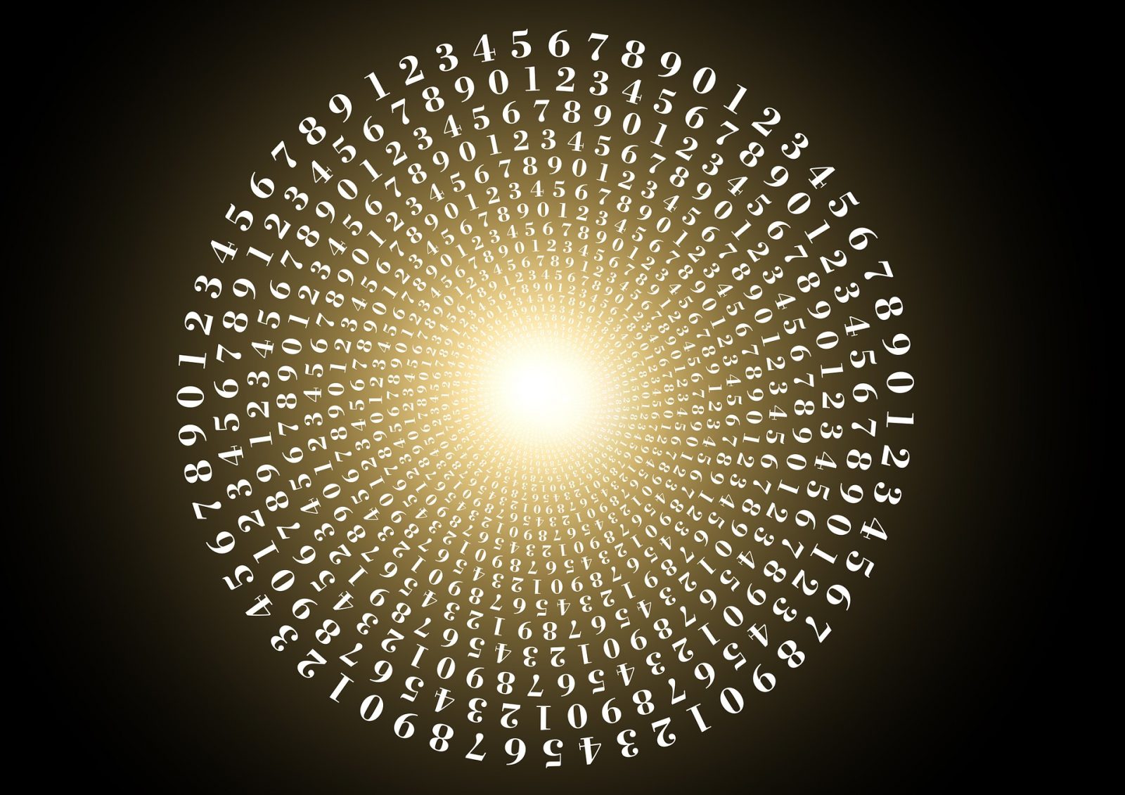 číslice usporiadané v tvare kruhu a farbe slnka