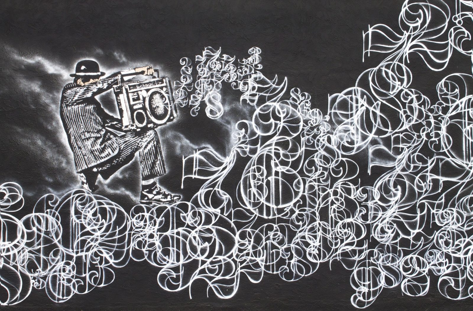 background biele čísla na čiernom pozadí