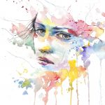 namaľovaná ženská tvár