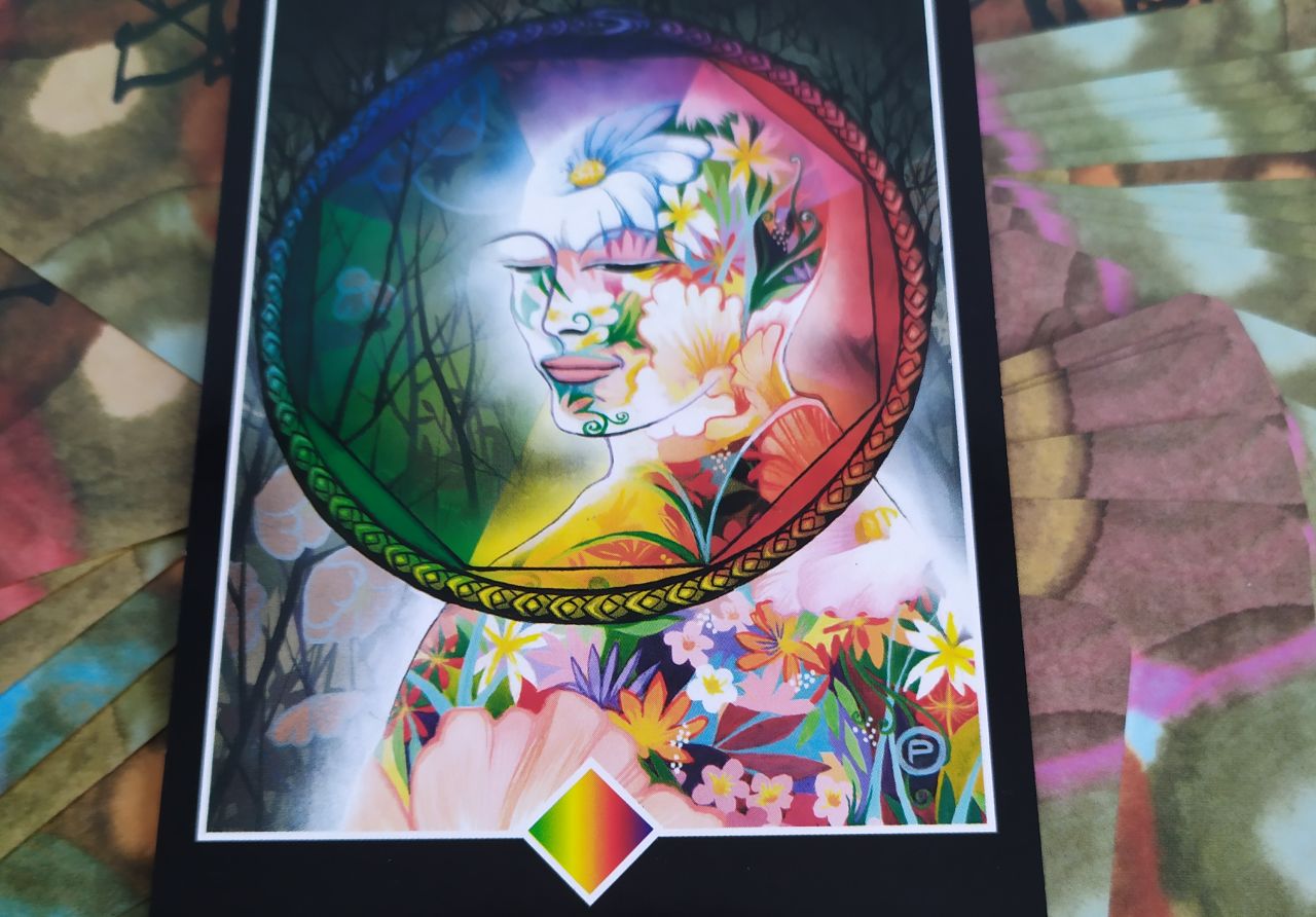 Karta Osho Zen Tarot Eso dúhy s názvom Dospelosť