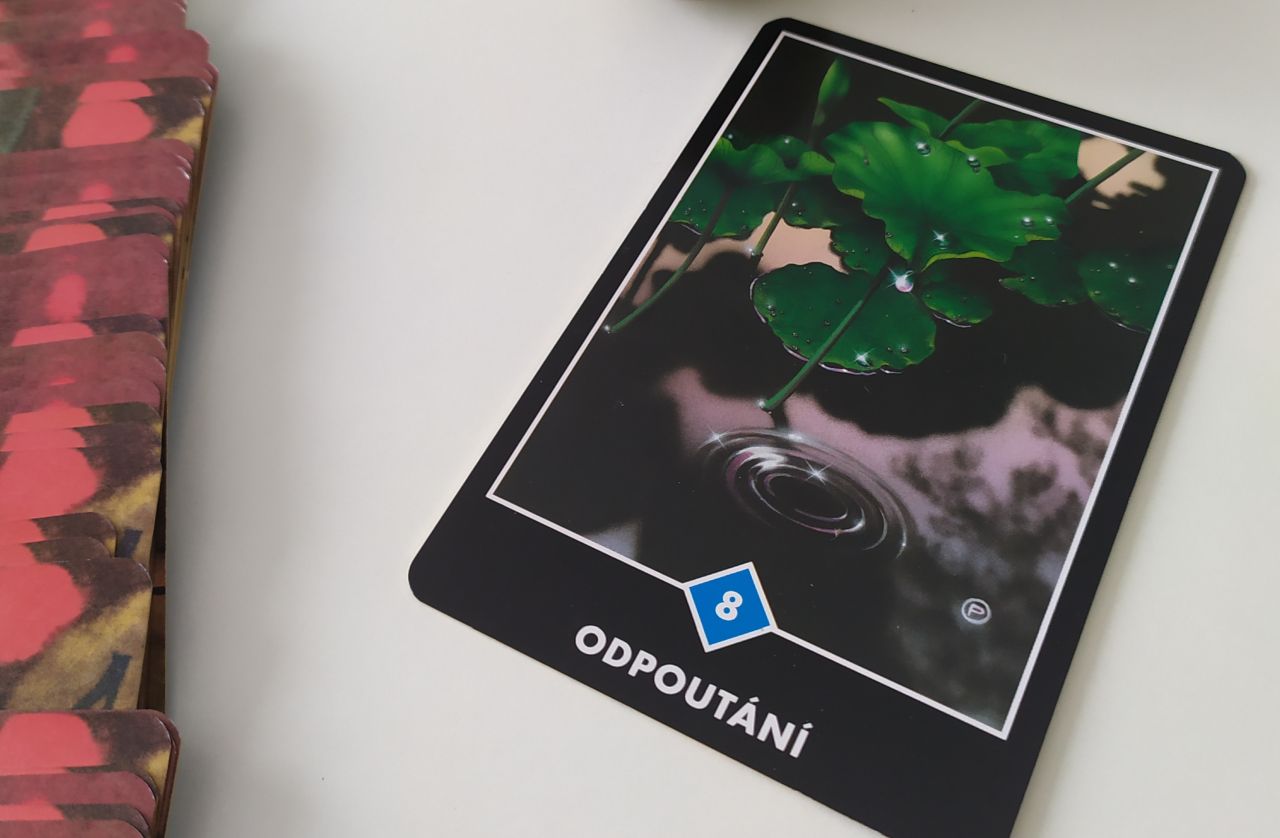Karta Osho Zen Tarot 8 vody s názvom Odpútanie