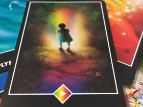 Karta Osho Zen Tarot Páža dúhy s názvom Dobrodružstvo