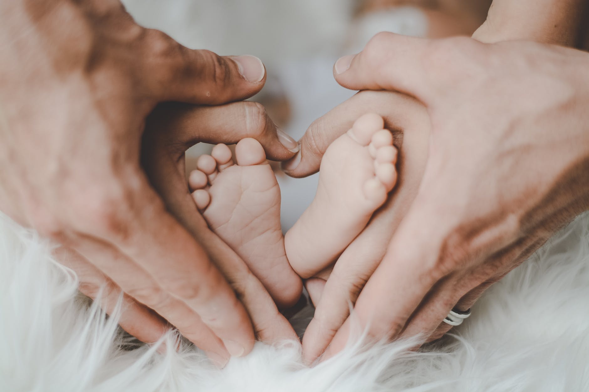 person holding baby s feet