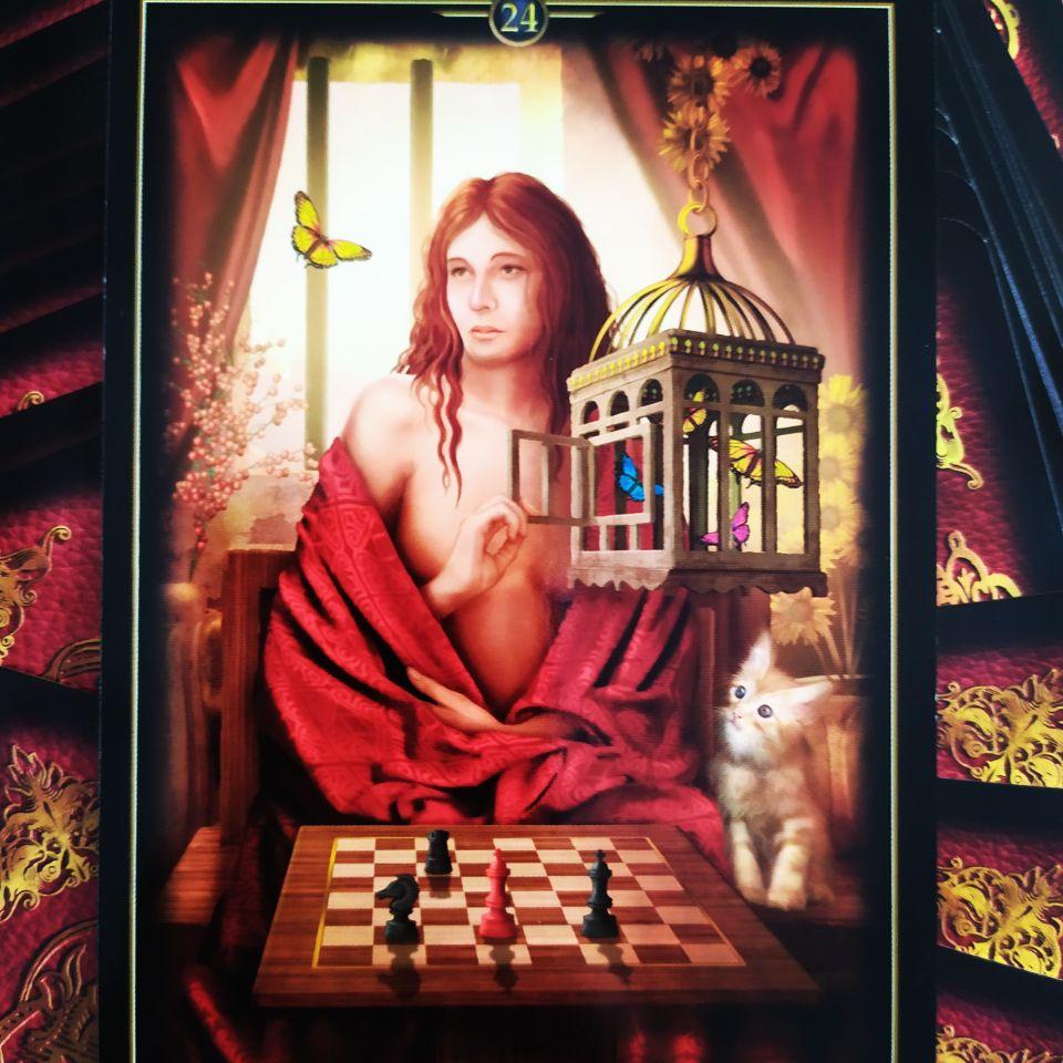 Karta zo sady Orákulum vízií s názvom Umožniť odchod